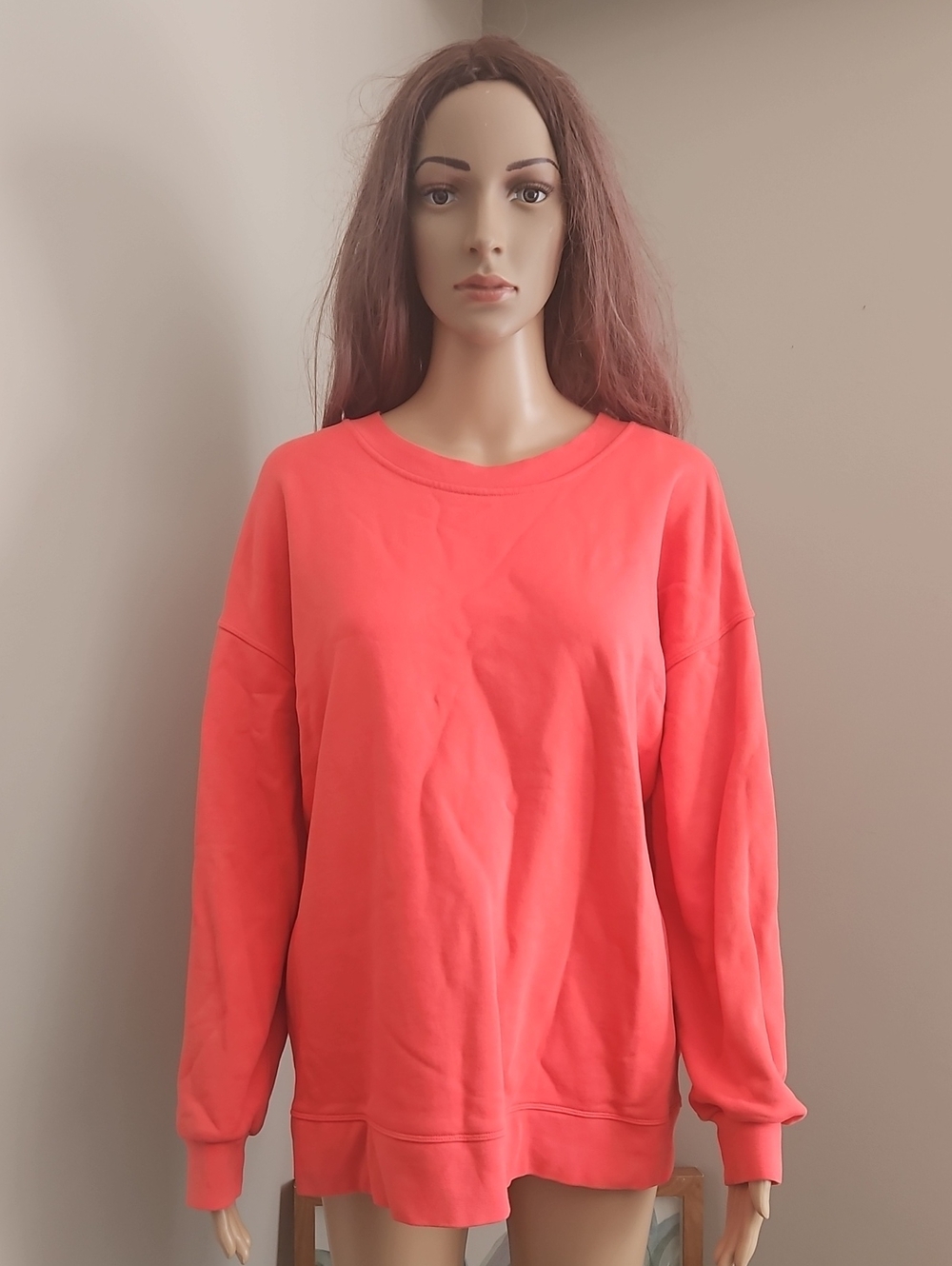 Lululemon Perfectly Oversized Crew Sweatshirt Pullover Sweater Top Red Orange